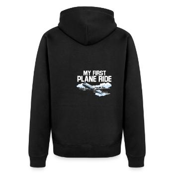 Voyage de vacances en solo Mon premier avion - Veste à capuche bio Premium Unisexe - noir - Dos - Nico (187cm)
