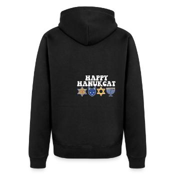 Juif Hanoukka Hanukcat Étoile De David Menorah - Veste à capuche bio Premium Unisexe - noir - Dos - Nico (187cm)