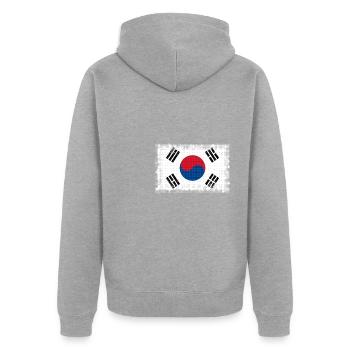 Corée du Sud - Veste à capuche bio Premium Unisexe - gris chiné - Dos - Nico (187cm)