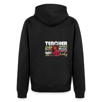 HBCU Enseignant Afro Historiquement Noir Collège - Veste à capuche bio Premium Unisexe - noir - Dos - Nico (187cm)