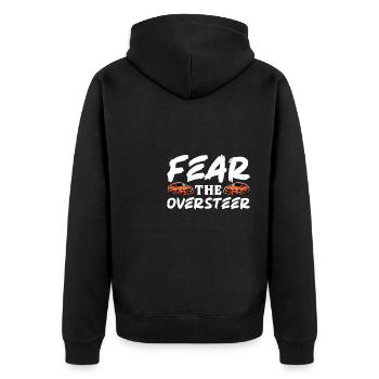 Fear The OversMotiver Model Car Slot Racing - Unisex Premium Organic Zip Hoodie - black - Back - Nico (187cm)