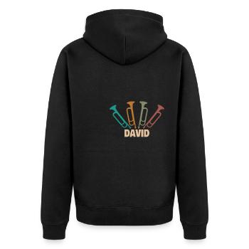 Gift for David - Unisex Premium Organic Zip Hoodie - black - Back - Nico (187cm)