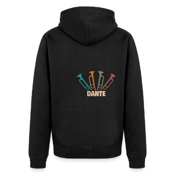Geschenk für Dante - Unisex Premium Bio Zip Hoodie - Schwarz - Hinten - Nico (187cm)