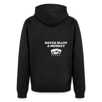 Never Bluff a Monkey Drôle Poker Humour Poker - Veste à capuche bio Premium Unisexe - noir - Dos - Nico (187cm)