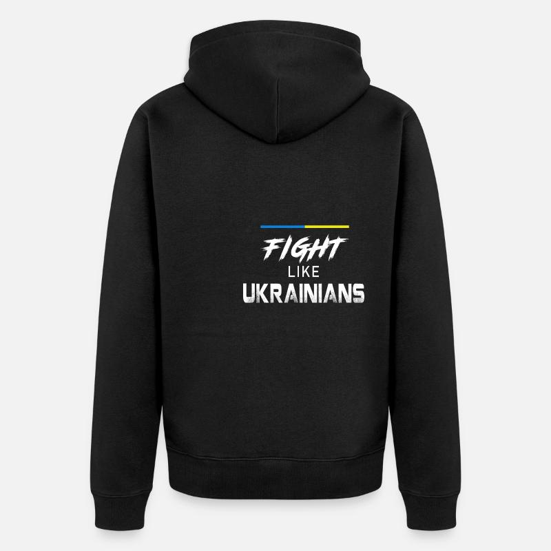 Combattez comme les Ukrainiens - Veste à capuche bio Premium Unisexe - noir