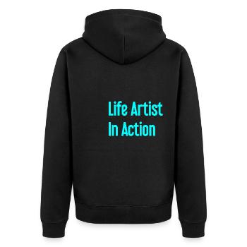 Artistes de la vie en action - Veste à capuche bio Premium Unisexe - noir - Dos - Nico (187cm)