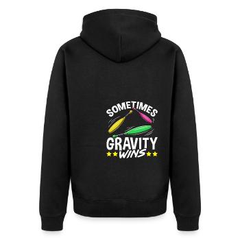 Jongleur parfois la gravité gagne la jonglerie - Veste à capuche bio Premium Unisexe - noir - Dos - Nico (187cm)