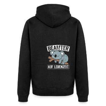 Beamter auf Lebenszeit - Beamter Amt Beamtin Gesch - Unisex Premium Bio Zip Hoodie - Schwarz - Hinten - Nico (187cm)