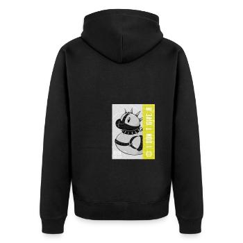Punk rubber duck toy Sarcasm Quote - Unisex Premium Organic Zip Hoodie - black - Back - Nico (187cm)