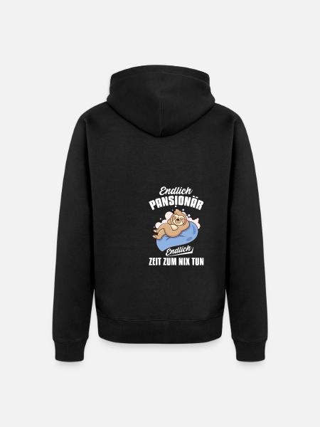 Rentner Endlich Pensionär Endlich nix tun Rente - Unisex Premium Bio Zip Hoodie - Schwarz