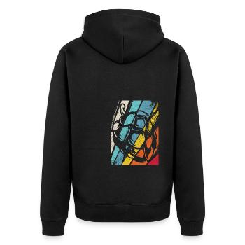 Hopfen Vintage Retro Craft Bier Liebhaber Brauen G - Unisex Premium Bio Zip Hoodie - Schwarz - Hinten - Nico (187cm)