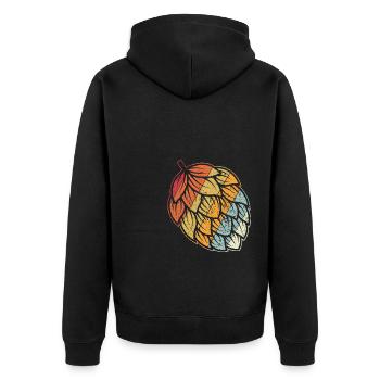 Hopfen Vintage Retro Craft Bier Liebhaber Brauen G - Unisex Premium Bio Zip Hoodie - Schwarz - Hinten - Nico (187cm)