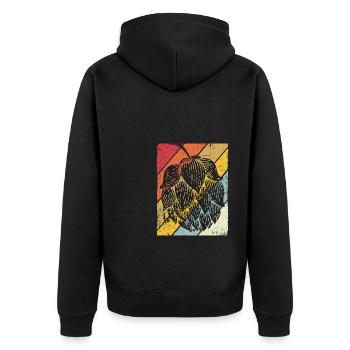 Hopfen Vintage Retro Craft Bier Liebhaber Brauen G - Unisex Premium Bio Zip Hoodie - Schwarz - Hinten - Nico (187cm)