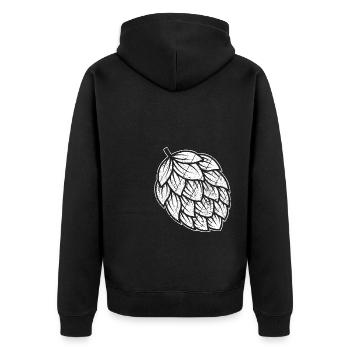Hopfen Vintage Retro Craft Bier Liebhaber Brauen G - Unisex Premium Bio Zip Hoodie - Schwarz - Hinten - Nico (187cm)