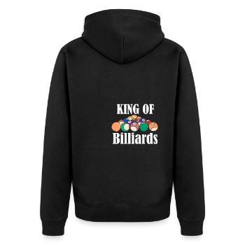 King Of Billiards Billardqueue Sports Pool Player - Unisex Premium Bio Zip Hoodie - Schwarz - Hinten - Nico (187cm)