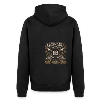 18 Jahre Legendary Since 2004 18. Geburtstag - Unisex Premium Bio Zip Hoodie - Schwarz - Hinten - Nico (187cm)