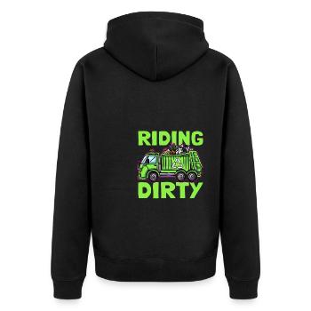 Conduire un camion à ordures sale - Veste à capuche bio Premium Unisexe - noir - Dos - Nico (187cm)