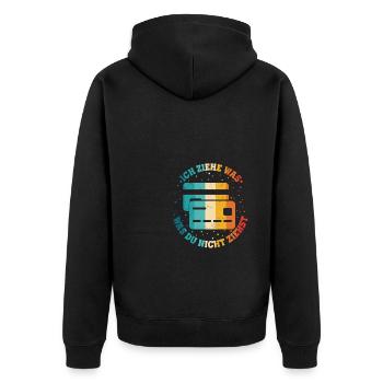 Ich Ziehe Was Was Du Nicht Ziehst Kredit Karte - Unisex Premium Bio Zip Hoodie - Schwarz - Hinten - Nico (187cm)