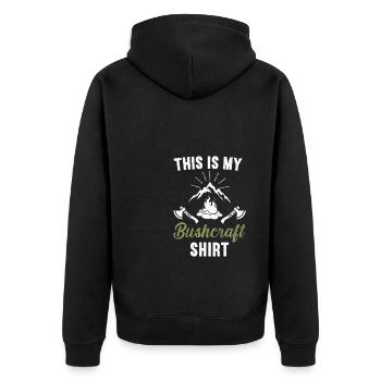 This is my Bushcraft Outfit / Bushcraft - Unisex Premium Organic Zip Hoodie - black - Back - Nico (187cm)