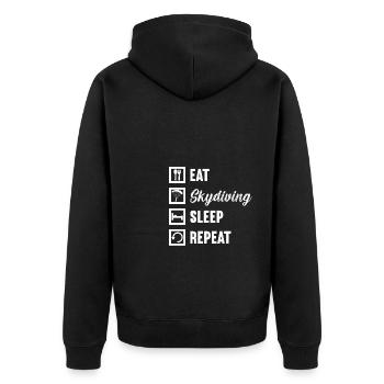 Manger parachutisme Sommeil Répéter / Fallschirmspringen - Veste à capuche bio Premium Unisexe - noir - Dos - Nico (187cm)