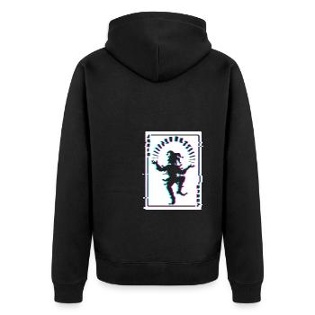 JOKER Karte Spielkarten Joker Kostüm Karte Karneva - Unisex Premium Bio Zip Hoodie - Schwarz - Hinten - Nico (187cm)