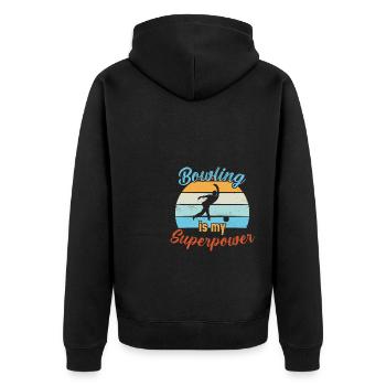 Bowling est mon superpouvoir / Bowling - Veste à capuche bio Premium Unisexe - noir - Dos - Nico (187cm)