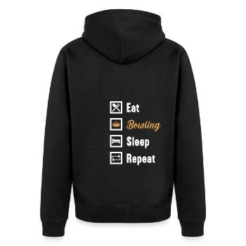 Manger Bowling Sleep Repeat / Bowling - Veste à capuche bio Premium Unisexe - noir - Dos - Nico (187cm)