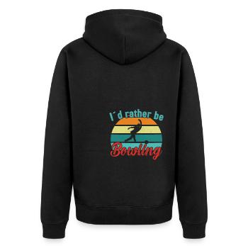 Je préfère être Bowling / Bowling - Veste à capuche bio Premium Unisexe - noir - Dos - Nico (187cm)