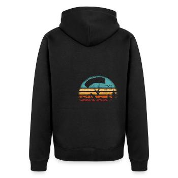 Paragliding Gleitschirmflieger Pilot Vintage Parag - Unisex Premium Bio Zip Hoodie - Schwarz - Hinten - Nico (187cm)