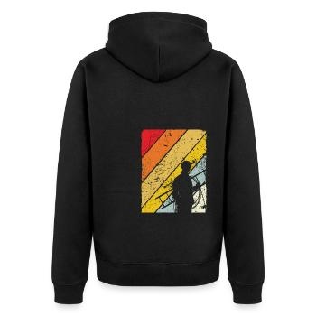 Schornsteinfeger Schornstein Vintage Kaminfeger Ge - Unisex Premium Bio Zip Hoodie - Schwarz - Hinten - Nico (187cm)