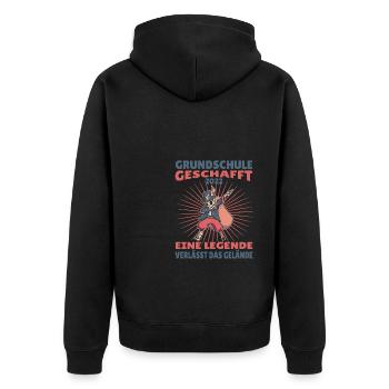 Grundschule Geschafft 2022 Legende Verlässt das - Unisex Premium Bio Zip Hoodie - Schwarz - Hinten - Nico (187cm)