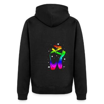 Ballerina Ballet Shoes - Unisex Premium Bio Zip Hoodie - Schwarz - Hinten - Nico (187cm)