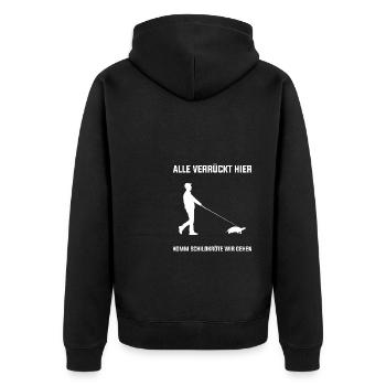 Alle Verrückt Komm Schildkröte Wir Gehen Lustiger - Unisex Premium Bio Zip Hoodie - Schwarz - Hinten - Nico (187cm)