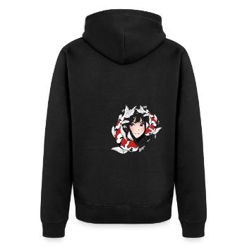 Anime Otaku Koi - Veste à capuche bio Premium Unisexe - noir - Dos - Nico (187cm)