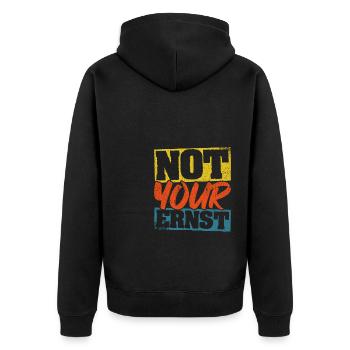 Not Your Ernst Nicht dein Ernst Denglisch als Gesc - Unisex Premium Bio Zip Hoodie - Schwarz - Hinten - Nico (187cm)