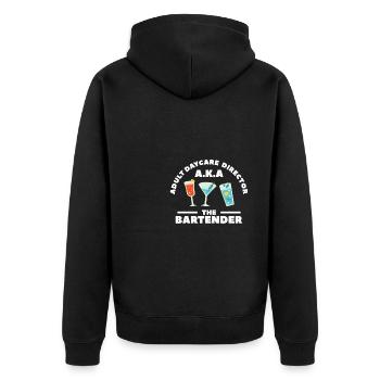 Adult Daycare Director AKA The Bartender - Unisex Premium Organic Zip Hoodie - black - Back - Nico (187cm)