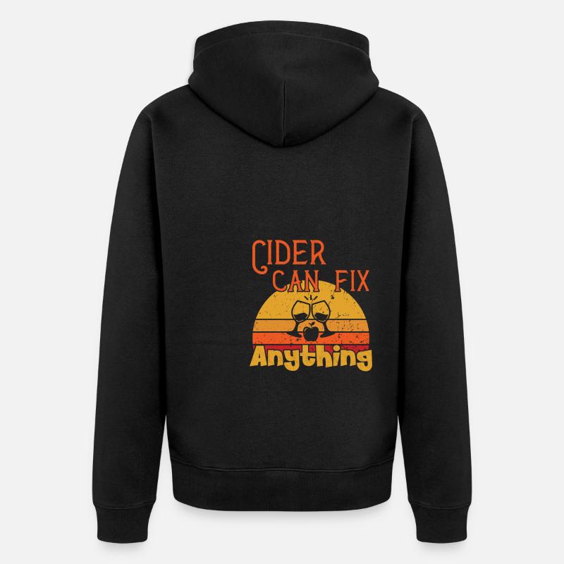 Cider can fix Anything / Cider - Unisex Premium Bio Zip Hoodie - Schwarz