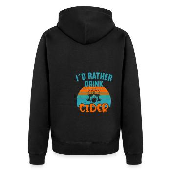 I ́d rather drink Cider / Cider - Unisex Premium Organic Zip Hoodie - black - Back - Nico (187cm)