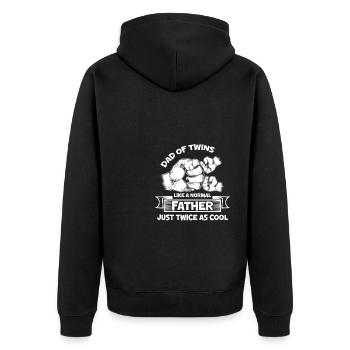 Funny Dad Of Twins - Unisex Premium Bio Zip Hoodie - Schwarz - Hinten - Nico (187cm)