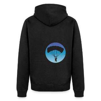 Parachuting Skydiving - Unisex Premium Bio Zip Hoodie - Schwarz - Hinten - Nico (187cm)