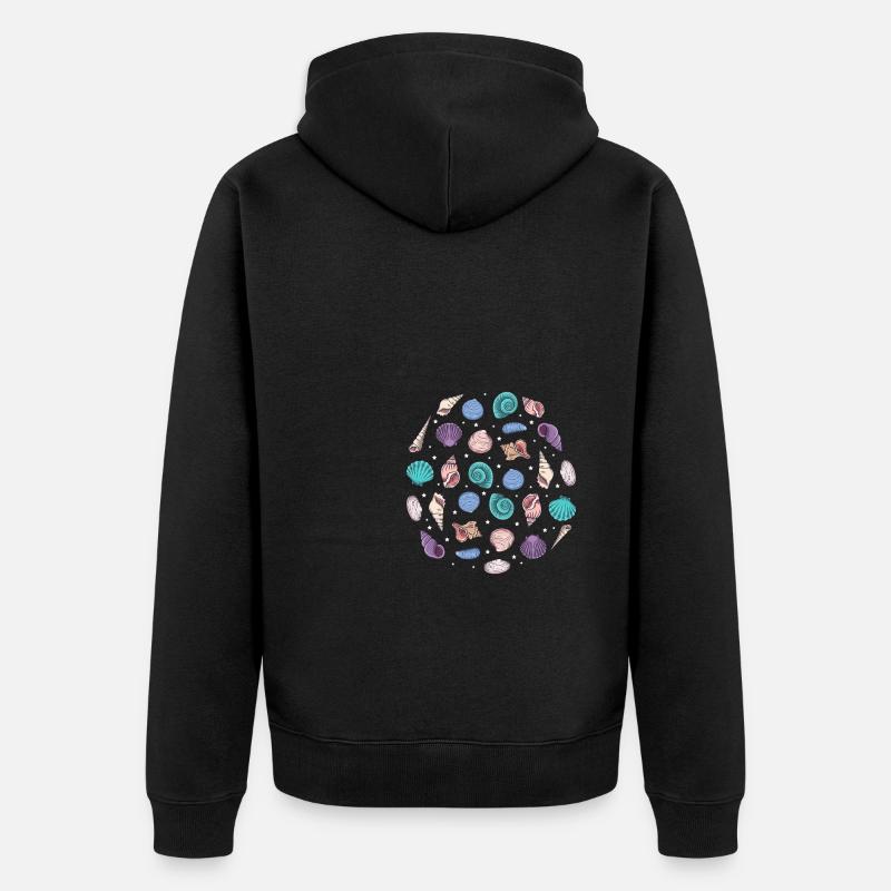 Cute Seashells - Unisex Premium Bio Zip Hoodie - Schwarz