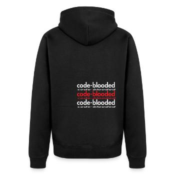 Code Blooded Programmer Coding Computer Science - Unisex Premium Organic Zip Hoodie - black - Back - Nico (187cm)