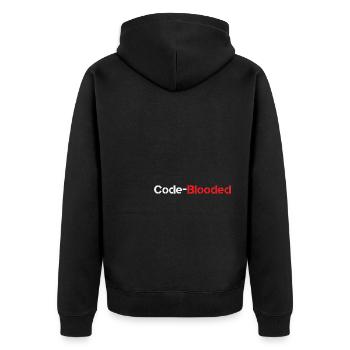 Code Blooded Programmer Coding Computer Science - Unisex Premium Organic Zip Hoodie - black - Back - Nico (187cm)