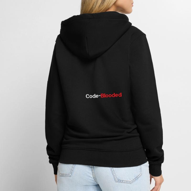 Code Blooded Programmer Coding Computer Science Unisex Premium Organic Zip Hoodie