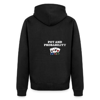 Pot and Probability Poker Card Games Poker Player - Unisex Premium Organic Zip Hoodie - black - Back - Nico (187cm)