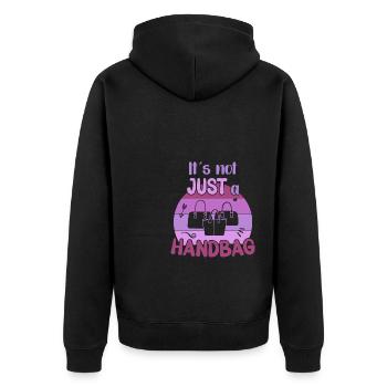 Its not just a Handbag / Handbag Shopping - Unisex Premium Organic Zip Hoodie - black - Back - Nico (187cm)