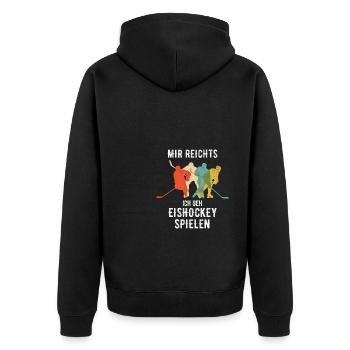 Mir reichts ich geh Eishockey spielen Jungen Kinde - Unisex Premium Bio Zip Hoodie - Schwarz - Hinten - Nico (187cm)