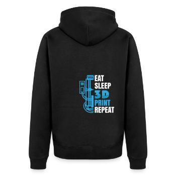 3D Printer Printing 3D Printing Model Builder Gift - Unisex Premium Organic Zip Hoodie - black - Back - Nico (187cm)
