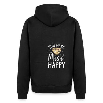 Vous rendez Miso heureux mariage de demande en mariage - Veste à capuche bio Premium Unisexe - noir - Dos - Nico (187cm)
