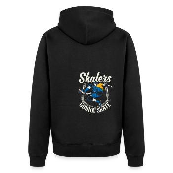 Skateboard Skaters Gonna Skate - Unisex Premium Bio Zip Hoodie - Schwarz - Hinten - Nico (187cm)